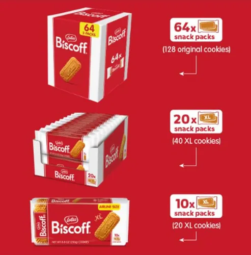 Vista 7 de Lotus Biscoff Galletas caramelizadas, 64 paquetes individuales, veganas Individually wrapped biscuit cookies per two – no artificial colours or