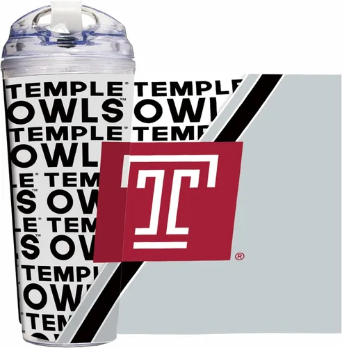 Vista 9 de Rico Industries Taza acrílica NCAA estándar de 24 onzas con tapa con bisagra, taza de doble pared oficialmente licenciada con pajita