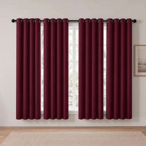 Vista 37 de Cortinas de oscurecimiento de habitación de 45 pulgadas de largo para dormitorio y sala de estar, cortinas térmicas aislantes con ojales