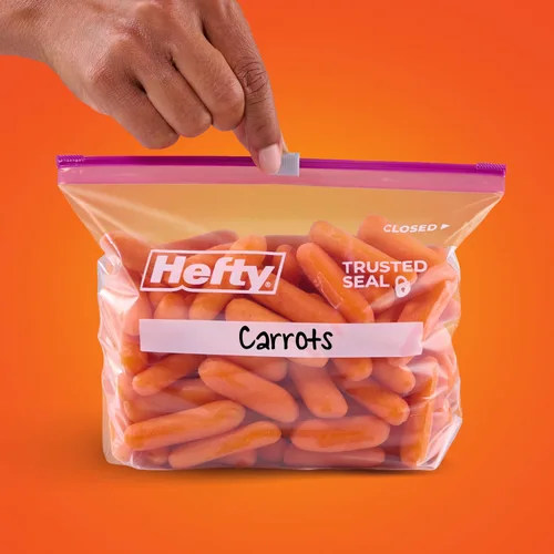 Vista 4 de Hefty Bolsas de almacenamiento deslizantes, tamaño de cuarto de galón, 20
