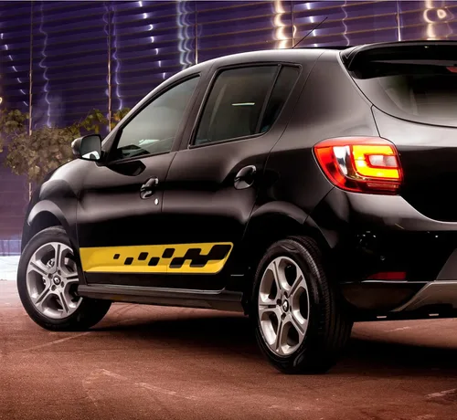 Vista 5 de Calcomanías de vinilo para Renault Dacia Sandero Stepway RS, diseño de rayas de automóvil, falda lateral