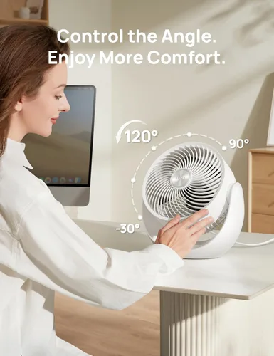 Vista 6 de Dreo - Ventilador para dormitorio, ventilador de mesa para circulación de aire en toda la habitación, 11 pulgadas, flujo de aire fuerte de 40 pies