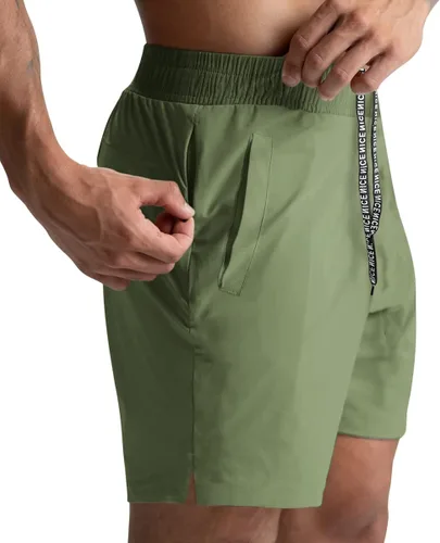 Vista 2 de Lempue Paquete de 2 pantalones cortos deportivos para hombre de 5 pulgadas, de secado rápido, pantalones cortos de entrenamiento para gimnasio