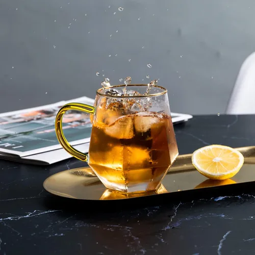Vista 6 de AEFPOYMXU Juego de 2 tazas de café de vidrio transparente de 10 onzas con asa, resistente al calor, para licor, té, bebidas de leche, café