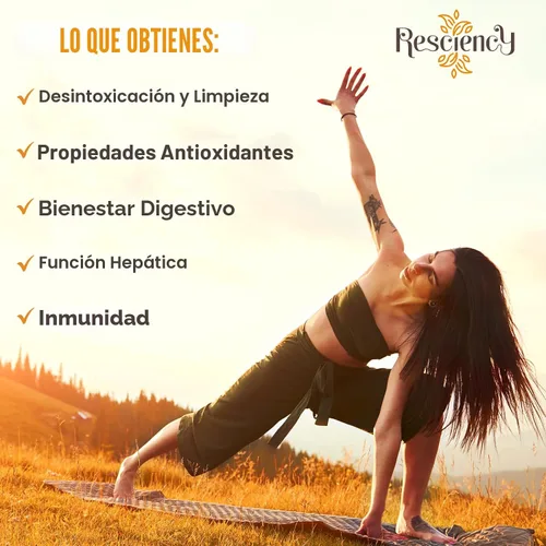 Vista 4 de Resciency Suplemento de carpeta desintoxicante – Carbón activado, zeolita, arcilla de bentonita, cardo mariano, mezclas patentadas – hígado e