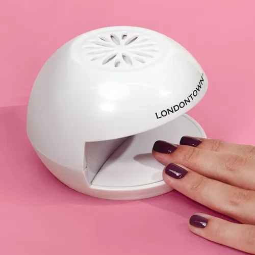 Vista 2 de LONDONTOWN Flash Dry - Mini secador de uñas para esmalte de uñas regulares, para manos y pies, ventilador portátil para manicura, pedicura