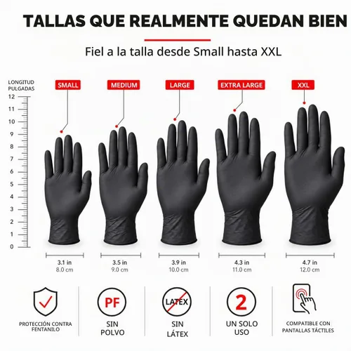 Vista 6 de Volt 6 Mil Black Nitrile Disposable Glove - Micro Texture Grip