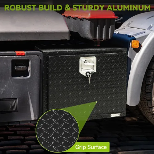 Vista 5 de AUTOSAVER88 Cajas de herramientas de 24 pulgadas, organizador de aluminio resistente con placa de diamante, caja de almacenamiento impermeable