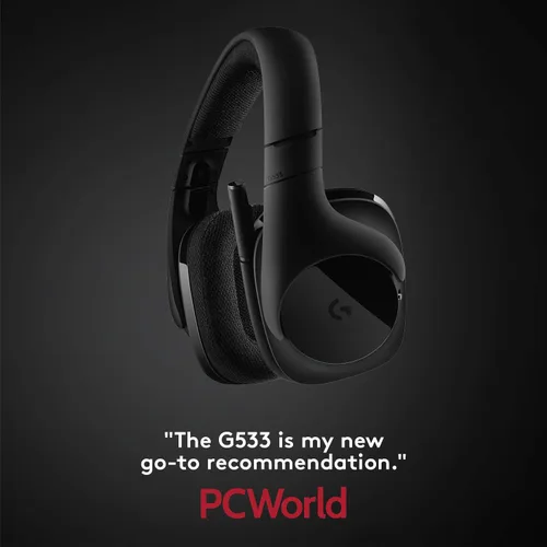 Vista 5 de Logitech G533 parlantes inalámbricos para juegos. DTS 7.1 sonido envolvente. Audio Pro-G