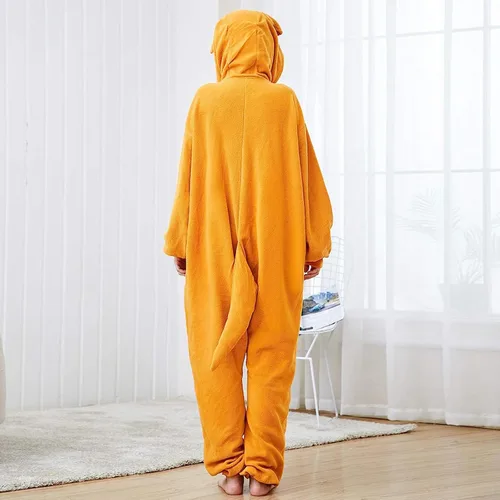 Vista 3 de Lizxun Disfraz de canguro para Halloween, Navidad, rendimiento de manga larga, sudadera con capucha suelta con cola