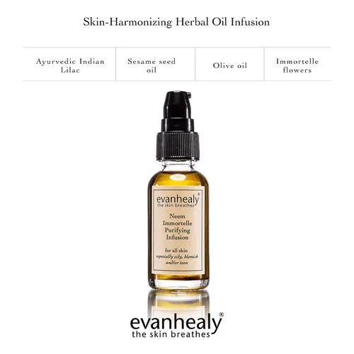Vista 3 de evanhealy Neem Immortelle Purifying Infusion Suero de aceite facial y limpiador para pieles congestionadas y sensibles Suero minimizador