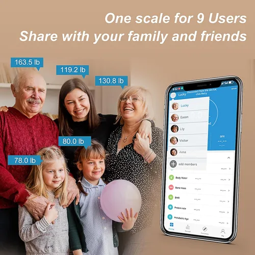 Vista 6 de Scale for Body Weight, Digital Weight Scale with Color-Changing, Most Accurate to 0.2lb, Bluetooth Bathroom Scale with Bmi, Body Fat, Muscle Mass