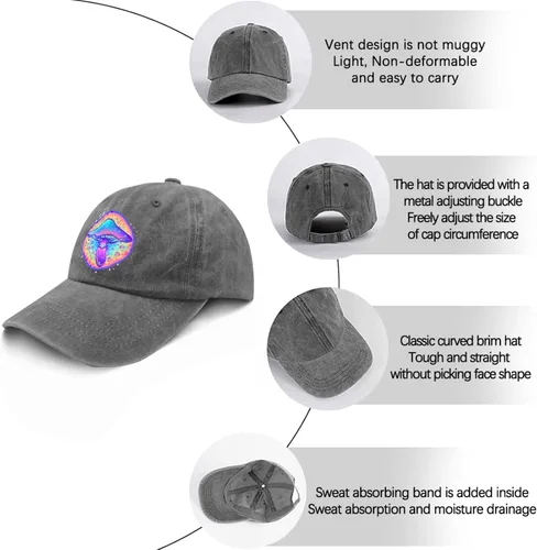 Vista 6 de devor Gorras de béisbol Magic Mushrooms, gorras de béisbol divertidas para mujer