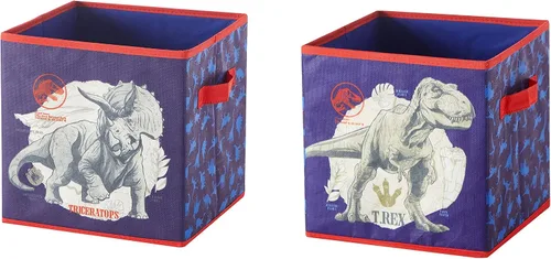 Vista 26 de Idea Nuova Baby Shark - Cubitos de almacenamiento plegables, juego de 2, 10 x 10 pulgadas, color azul y amarillo