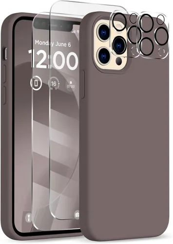 Vista 31 de Funda para iPhone 12 Pro Max, [2 protectores de cámara + 2 protectores de pantalla], funda protectora de silicona de cuerpo completo a prueba