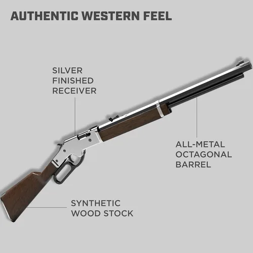 Vista 4 de Barra Air Guns 1866 Cowboy Series - Rifle de aire de acción de palanca, dispara pellets de calibre .177 y BBS, 600-800 FPS, pistolas de pellets
