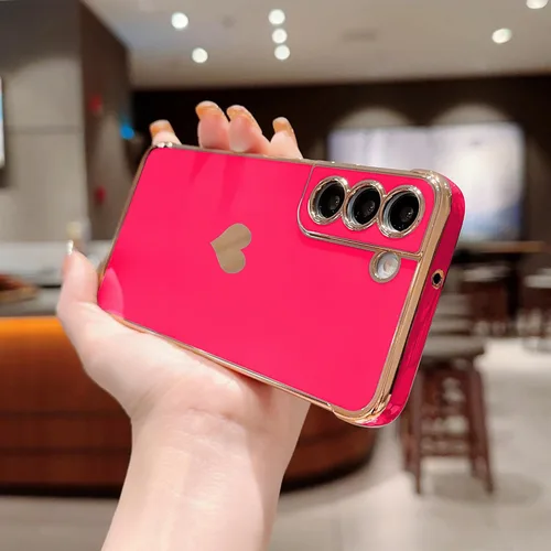Vista 153 de phylla Funda de teléfono compatible con Samsung Galaxy A12 de 6.5 pulgadas, lindo corazón chapado en oro, elegante funda de lujo para mujer