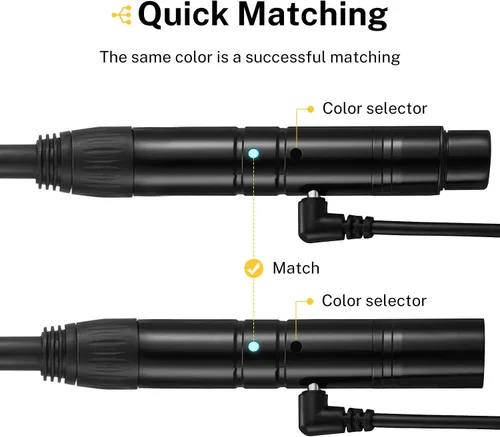 Vista 4 de Donner 2 piezas DMX512 DMX Dfi DJ 2.4G inalámbrico 1 receptor con cúpula de luz y 1 transmisor de control de iluminación para escenario (Negro)