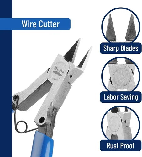 Vista 3 de Mr. Pen - Cortador de alambre, 5 pulgadas, paquete de 2, cortadores de alambre, cortadores diagonales Flush Cutter, Nippers, Side Cutters, Flush
