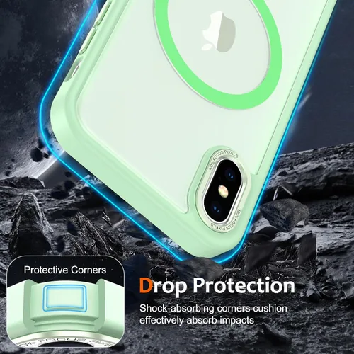 Vista 481 de Anuck - Funda magnética para iPhone 11 compatible con MagSafe, carcasa trasera mate translúcida dura, borde de TPU, delgada, resistente a impactos