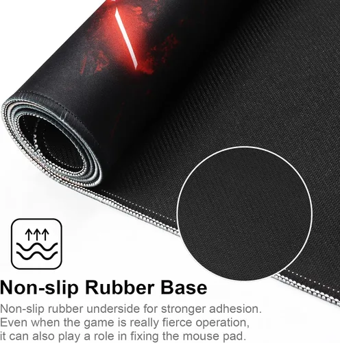 Vista 3 de Alfombrilla de mouse grande para juegos con bordes cosidos, [35.4 x 15.7 pulgadas] alfombrilla de mouse extendida con base de goma natural