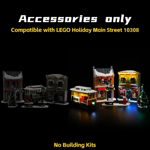 Vista 3 de BrickBling Luz LED - Compatible con Lego 10308, idea de regalo - Versión de control remoto