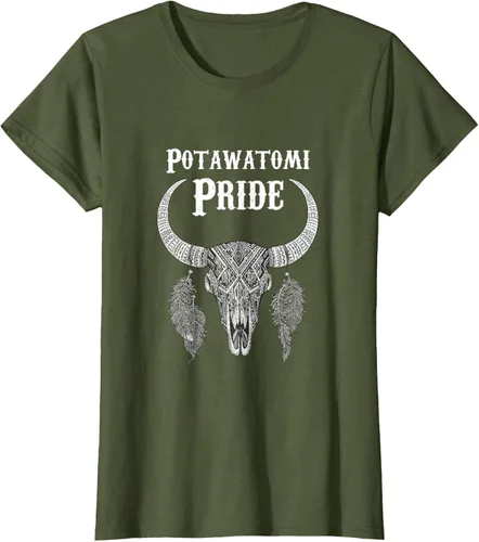 Vista 72 de Potawatomi Pride Tribe Native American Indian Buffalo Camiseta