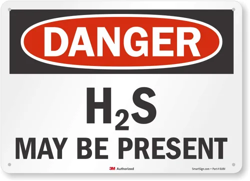Vista 7 de SmartSign Letrero con texto en inglés "Danger - H2S May Be Present", aluminio reflectante 3M de 7 x 10 pulgadas