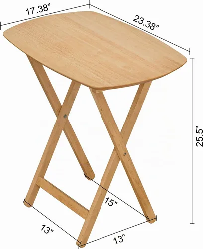 Vista 3 de eHemco Mesa plegable de madera de gran tamaño para TV, 25.5 pulgadas