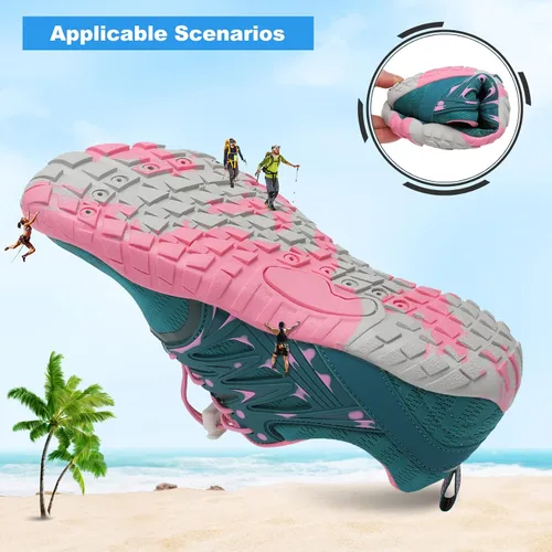Vista 7 de L-RUN Zapatos de agua atléticos para senderismo para hombre y mujer