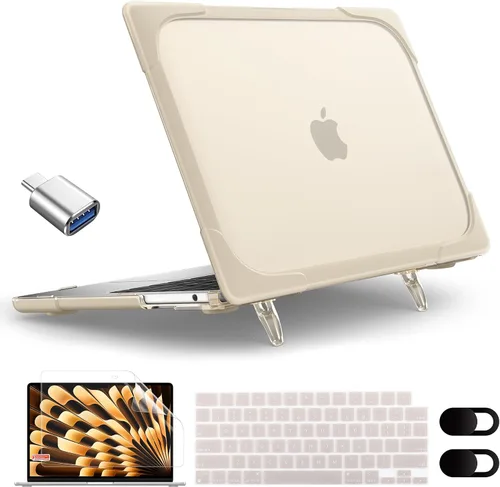 Vista 13 de Funda MEEgoodo para MacBook Air de 15 pulgadas 2025 2024 2023, Funda Compatible con Modelo (A3241/A3114/A2941) con Chip M4/M3/M2, Carcasa Rígida
