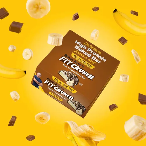 Vista 5 de FITCRUNCH - Barras de proteínas para aperitivo de tamaño snack, barra horneada de 6 capas, 4 g de azúcar, sin gluten y centro suave de pastel