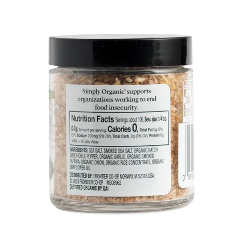 Vista 2 de Simply Organic Hatch Chile - Sales de acabado, 2.61 onzas