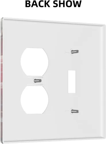 Vista 4 de Placa Decorativa para Interruptor de Luz Notas Musicales Coloridas 2 Gang Cubiertas de Tomacorriente 1 Conmutador 1 Dúplex Placa de Pared Cubiertas