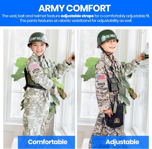 Vista 3 de Dress-Up-America - Disfraz de soldado para niños y niñas Disfraz de las Fuerzas Especiales de EE.UU. para niños
