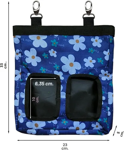 Vista 5 de RIOUSSI Comedero de heno para conejillos de indias, bolsa de alimentación Azul (Blueflower)