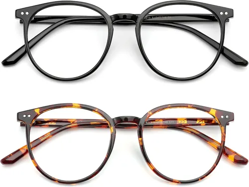 Vista 16 de Gafas redondas con bloqueo de luz azul para computadora para mujeres y hombres