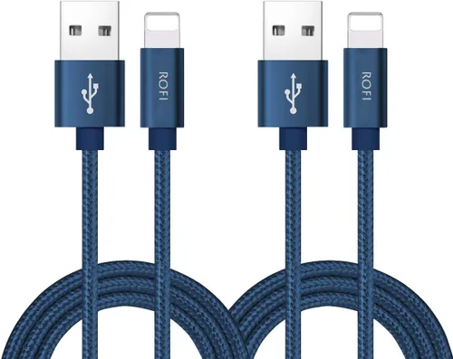 Vista 7 de RoFI Cable de teléfono compatible, [2 unidades] de nailon trenzado de carga rápida USB de repuesto para teléfono X 8 8 Plus 7 7 Plus 6s 6s Plus 6 6