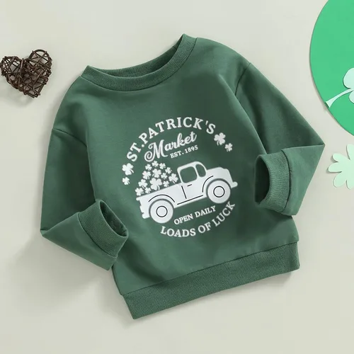 Vista 23 de Traje de San Valentín para bebé, niña, niño, traje de San Valentín, sudadera de manga larga con estampado de corazón