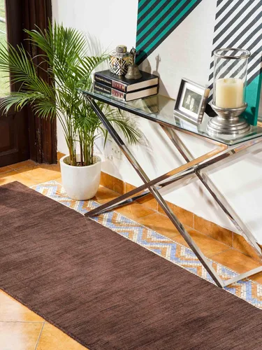 Vista 67 de Alfombras de área de lana anudadas a mano en telar, ecológicas - 10'x10', cuadradas, color aguamarina, diseño liso sólido, alfombras de área gruesas