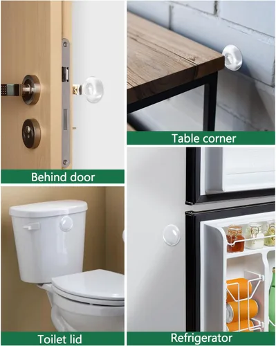 Vista 7 de Topes de pared para puerta, 12 unidades, protector de pomo de puerta de pared, protector de puerta, protectores de pared contra pomos de puertas