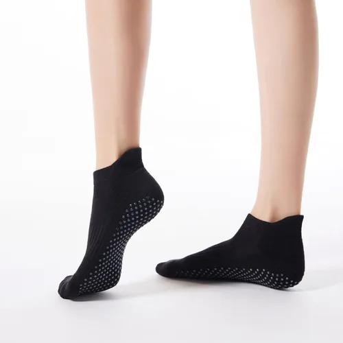 Vista 20 de Calcetines de yoga con dedos de pilates con empuñaduras para mujer, antideslizantes, acolchados, florales, calcetines tobilleros para baile de ballet