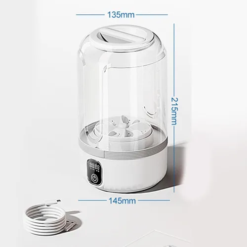 Vista 8 de Lavadora de mano recargable para viajes Uso doméstico 7000mAh Batería Ropa delicada Ropa de bebé Accesorios