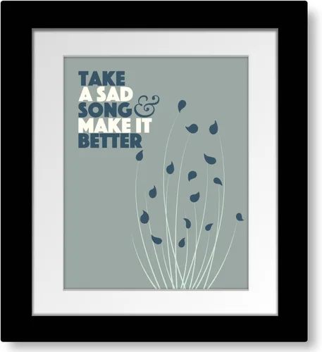 Vista 6 de Hey Jude Love Song - Lyric Inspired Wall Art Classic Pop Music Print - Home Decor Poster Hanging for Music Gallery Birthday Gift for Her