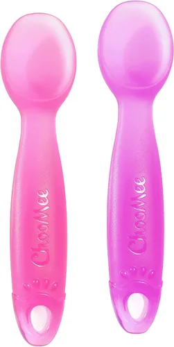 Vista 9 de ChooMee Cucharas de silicona para bebés Más de 4 meses, destete y alimentación automática para bebés de primera etapa Cuchara suave con mango