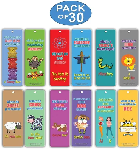 Vista 2 de Creanoso Marcadores de tarjetas para niños (paquete de 30) – Bromas hilarantemente tontas y divertidas serie 2 – Excelentes recuerdos de fiesta