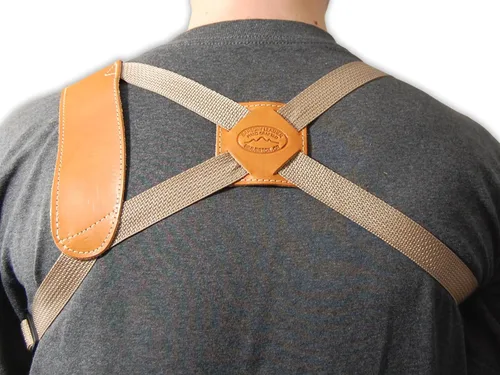 Vista 5 de Barsony Nuevo Saddle Tan Cuero Vertical Cruz Arnés Hombro Holster para 2-3" Snub Nose Revolvers