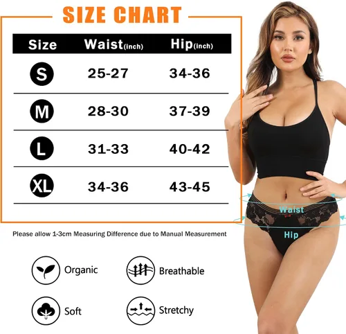Vista 6 de LEVAO Tangas de algodón para mujer, tangas invisibles, espalda en T para mujer, tallas S-XL