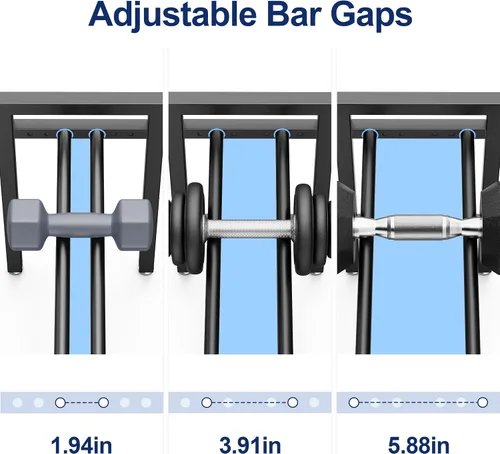 Vista 4 de Dumbbell Rack 2-Tier Adjustable Weight Rack For Home Gym Dumbbells Kettlebell (Rack Only)
