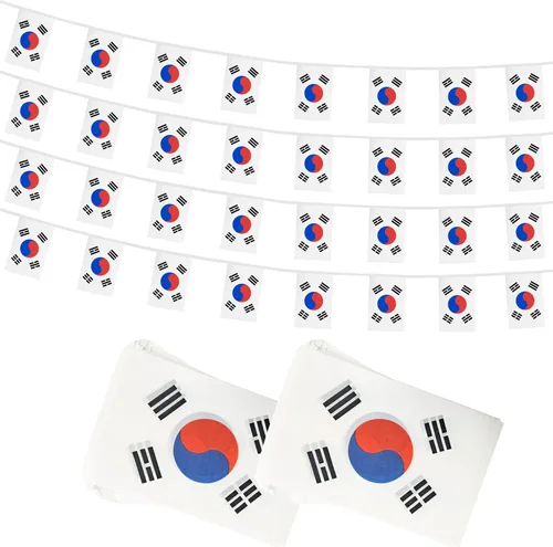 Vista 27 de Bandera de Cuerda Argentina de 100 Pies, 76 Piezas Bandera Estandarte Argentina, Pequeñas Mini Banderas del Mundo para Eventos Deportivos